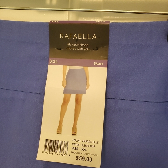 NWT Rafaella Amparo Blue Skort Size XXL/16 Retail $59.00, Athlesiure, Casual - Picture 3 of 6